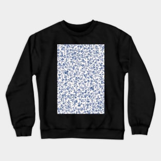 blue mosaic flowers pattern Crewneck Sweatshirt